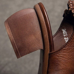 2022 Verano Nuevo Retro Sandalias de tacón grueso hechas a mano