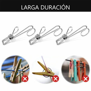 Clip de cola larga de metal de acero inoxidable (6 piezas / juego)