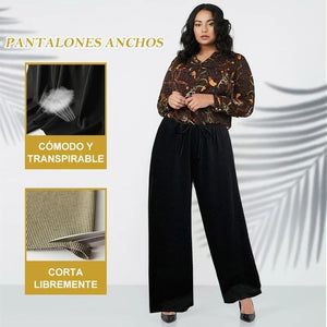Pantalones Anchos de Seda para Mujer