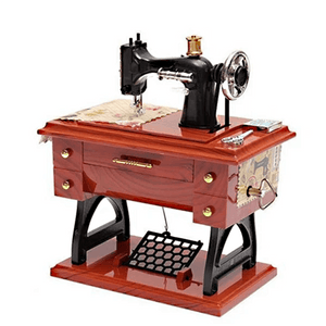 Mini Máquina de Coser de Madera, Caja de música