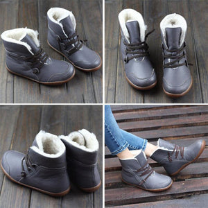 Botas Cálidas de Tacón Plano, 4 Colores