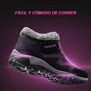 Botines de piel con vellosidades