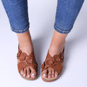 Sandalias de Cuña con Flores