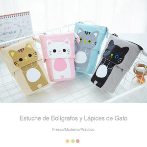 Estuche de Bolígrafos y Lápices de Gato