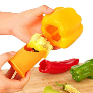 Bequee praktischer Paprika Entkerner (2 Stk, zufällige Farbe) - hallohaus