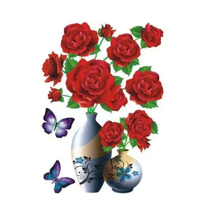 Etiqueta engomada de la pared de la etiqueta engomada de la flor 3D