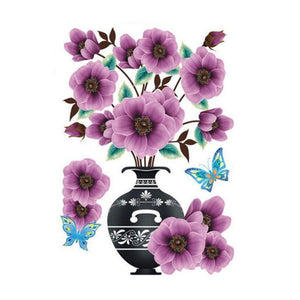 Adhesivo de pared autoadhesivo florero 3D