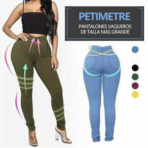 Pantalones Vaqueros Elásticos y Levantacola Adelgazantes de Talla  Más Grande