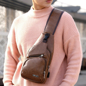 Bolso de hombro de hombre con Puerto USB