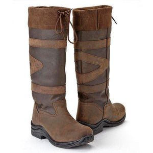 Botas largas de mujer estilo británico con cordones