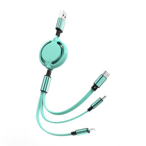 Cable de carga USB retráctil 3 en 1