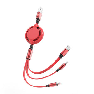 Cable de carga USB retráctil 3 en 1