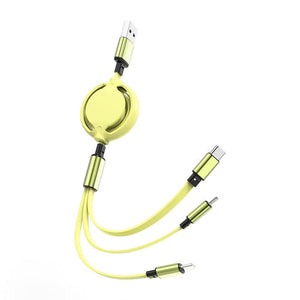 Cable de carga USB retráctil 3 en 1