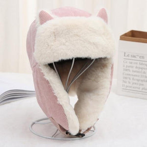 Sombrero ruso con orejas de gato